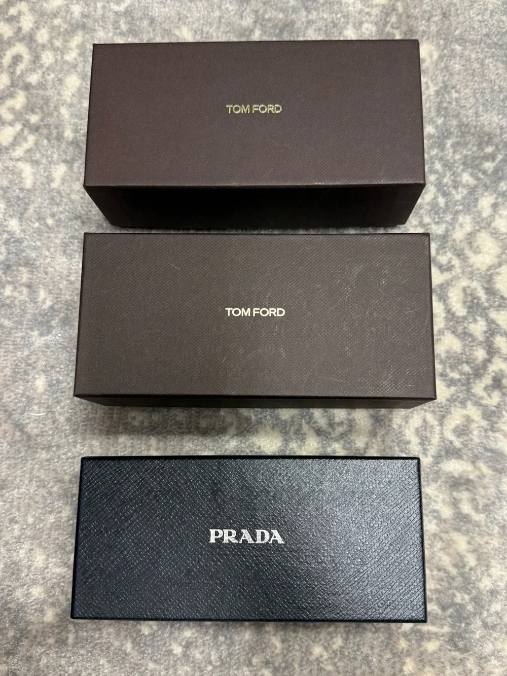Prada and Tom Ford Eyewear Boxes (3 in total)